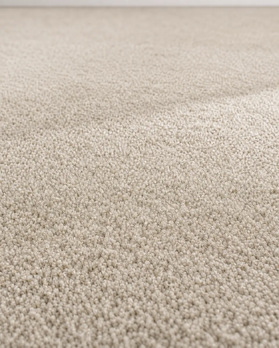 Plush neutral carpet texture in a soft warm tone, close detail